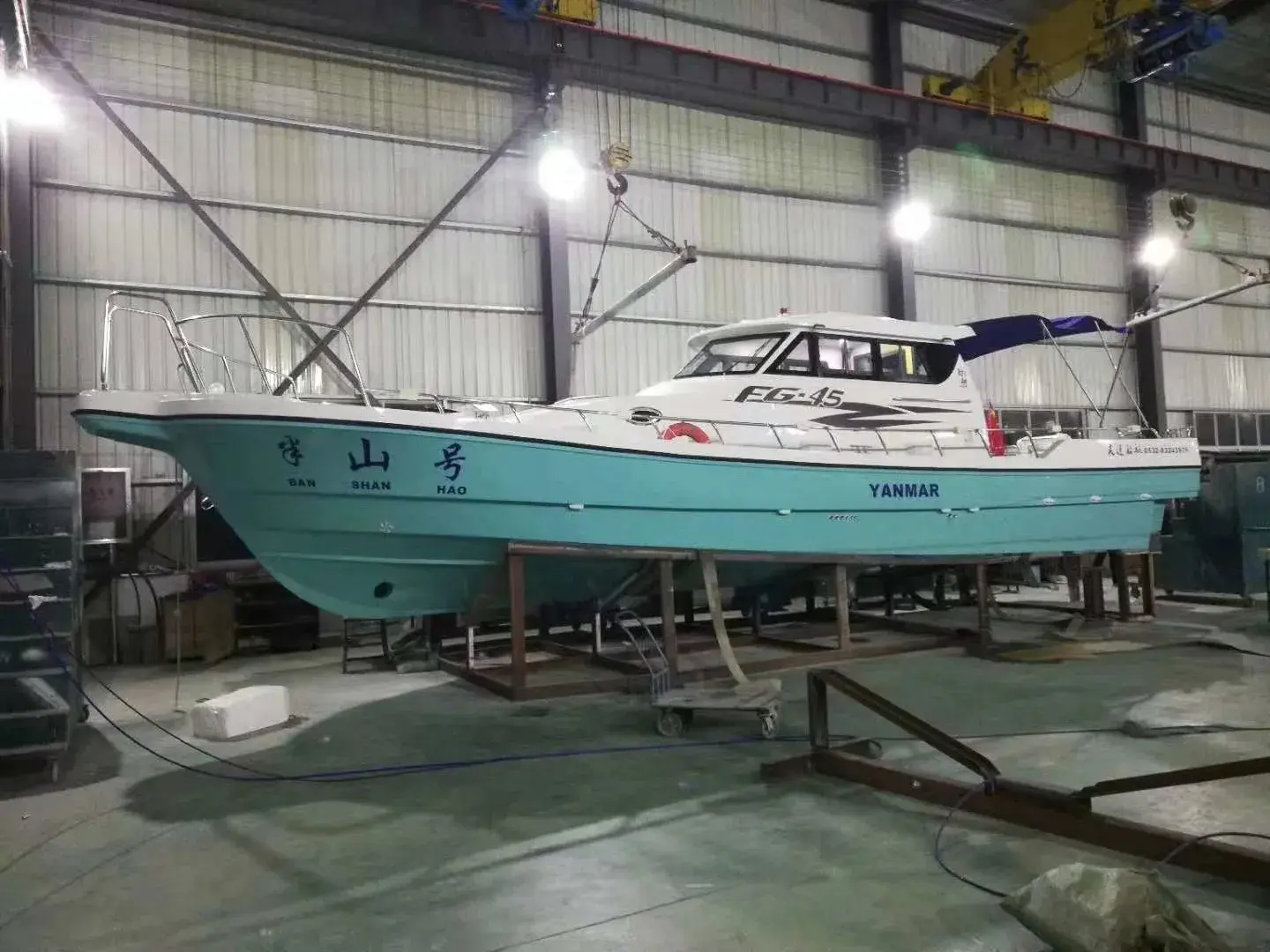 Passenger ship under construction in a modern shipyard